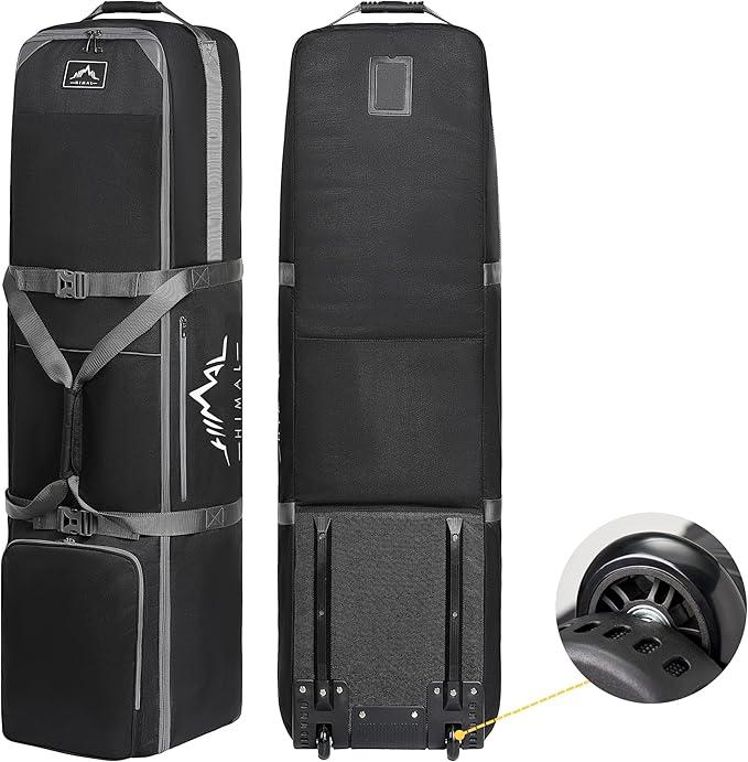 Himal Outdoors Golf Travel Bag - Heavy Duty 600D Polyester Oxford Wear-Resistant, Excellent Zipper Universal Size with Wheels, Soft-Sided Golf Club Travel Cover to Protect Clubs