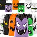 Sanwuta 60 Pcs Halloween Drawstring Treat Bags Reusable Trick or Goody Candy Drawstring Bags Halloween Party Favors Bulk for Trick or Goody Party Favors Supplies