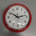 Bernhard Products Retro Wall Clock 9.5 Inch Red Kitchen 50's Vintage Design Round Silent Non Ticking Battery Operated Quality Quartz Clock (Candy Apple Red)
