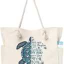 Beach Bags for Women Large Waterproof Beach Travel Tote Bags Sandproof Swim Pool Bag Canvas Zipper Big Tote (Sea Turtle-off White)