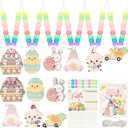 Bafeil 24 Set Easter Crafts Bead Necklace Making Kit for Kids - DIY Make Your Own Bunny Necklace for Arts and Crafts Project, Classroom Activities Gifts, Party Favors & Easter Basket Stuffers