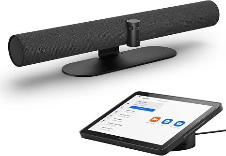 Jabra PanaCast 50 Video Bar System - All-in-one Meeting Room Solution, Audio bar, 180° Full-Room Webcam, Intelligent AI-Enabled Features, and PanaCast Control Touchscreen - All Platforms - Black