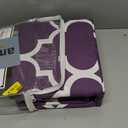 Mejoroom Queen Bed Sheet Set - Super Soft Brushed Microfiber 1800 Thread Count Queen Sheets with 16 inch Deep Pocket - Wrinkle Free - 4 Piece(Queen, Purple Quatrefoil with White Pattern)