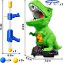 NIPLOOOW Dinosaur Shooting Toys for Kids 3-5 Years, Movable Target Shooting Games with 2 Air Pump Launcher, Interactive Competition Game Gift for Boys and Girls Ages 3 4 5 6 7 8 Years Old