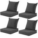 MuaMelop Outdoor Deep Seat Cushion Set, 24x24 Inch Water-Resistant & Fade-Resistant Outdoor Chair Cushions, Patio Furniture Cushions with Removable Cover for Patio Chair, Sofa, Dark Grey (Set of 4)