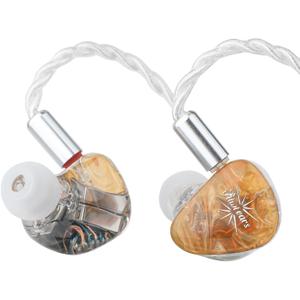 Linsoul Kiwi Ears Orchestra Lite Performance Custom 8BA in-Ear Monitor IEM with Detachable 4-core 7N Oxygen-Free Copper OFC Cable, Handcrafts Faceplate for Audiophile Studio Musician (Orange)