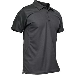 MAGCOMSEN Men's Polo Shirt Quick Dry Performance Short Sleeve Tactical Shirts Pique Jersey Golf Shirt (Medium, #04 Grey)