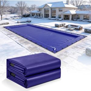 UIRWAY Inground Pool Cover, Fits 36x18ft Rectangular Winter Swimming Pools, 40' x 22'