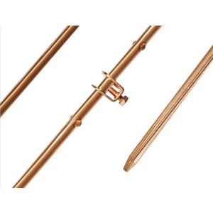 GOUNENGNAIL- 4' Grounding Rod - 3/8" Copper Bonded Ground Rod Wire Clamp | Great for Electric Fences, Antennas, Satellite Dishes, and other Grounding Needs (2, 3/8''x4')