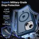 Magnetic for iPhone 15 Case,[Screen Protector] [Compatible with MagSafe][Military Grade Drop Protection][Heavy Duty Protection][Shockproof] 2-Layer Durable Bumper Phone Case 6.1"-Blue