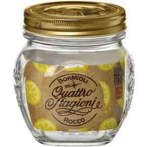 Bormioli Rocco Quattro Stagioni Amphora Small Glass Canning Jar with Lid, 17 oz., Set of 12