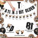 2 x Espresso Martini Bow Birthday Party Decorations, A Tini Bit Older Espresso Banner, Cake Topper, Olive Espresso Balloons, Satin Ribbon Bow Decor for Martini Themed Party, Martini Bachelorette Party