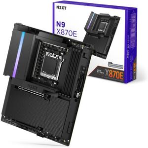 NZXT N9 X870E - AMD X870E AM5 ATX Gaming Motherboard for Ryzen 9000/8000/7000-20+2+1, DDR5, 4X M.2, PCIe 5.0, Wi-Fi 7, 5GbE, USB 4  Full-Metal Cover, M.2 Quick-Release Latches  Black