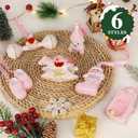 Lanpn 6 Pcs 2025 Baby's First Christmas Ornament 4" 5.5", 1st Xmas Tree Ornaments Gift Set for Baby Girl, Adorable Christmas Newborn New Bebe Keepsake, Personalised Name Holiday Hanging Decor, Pink