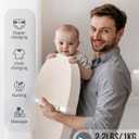 COMOMY Baby Changing Pad with Wipeable & Waterproof PU Cover, Contoured Diaper Changing Pad for Dresser with Non-Slip Safety Belt, Portable and Lightweight, Large Cushioned Foam, Beige