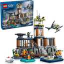 LEGO City Police Prison Island Building Set, Birthday Gift for Boys and Girls Ages 7 Plus, Imaginative Play, Helicopter Toy, Boat Toy and Dinghy, 7 Minifigures with Dog and Shark, 60419