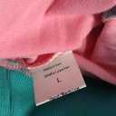 SHBECYDE Women Striped Color Block Polo Sweatshirt Lapel Collared Long Sleeve Oversized Rugby Shirt 2025 Trendy Fall Clothes Pink-Green, Size Large