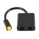 2 Out 1 in Optical Audio Splitter,Dual Port Optical Audio Cable Adapter,for Splitter Fiber Replacement