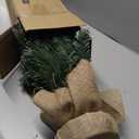 Tabletop Christmas Tree, 3FT Burlap Base with 35 LED Lights, White Tipped Branches, Prelit Small Artificial Tabletop Snow Flocked Christmas Trees Decor with Timer, for Outdoor Indoor Porch Table Xmas