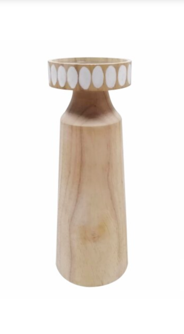 HD Designs Wood Large Candle Holder