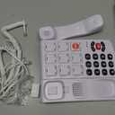 Uvital Big Button Phone for Seniors, Corded Landline Phones for Seniors with 8 One-Touch Dialing Big Buttons and 1 SOS Emergency Button, Hands-Free, Loud Ringer, Easy to Use (White)