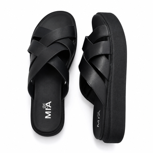 Mia Girl Monna, Cross Sandal, Black, 9