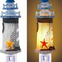 Tuanse Lighthouse Night Lights Plug in Nautical Themed Lamp Coastal Christmas Decor for Seaside Ocean Beach House Room Hallway Stairway