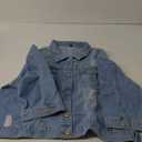 Hixiaohe Women Autumn 3/4 Sleeve Retro Short Denim Jackets Light Blue Jean Coats, Size: XL