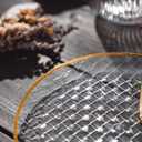 100 PCS Clear Plastic Plates with Gold Rim, Disposable Dessert Plate, 7" Salad Plate, Heavy Duty Weave Pattern Plates for Party, Wedding