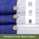 FUANGUI Valance Curtain 42" W x 18" L Linen Valances for Windows Kitchen Curtains Window Valances, Farmhouse Curtains Pleated Color Block Design with Coconut Husk Button Detail