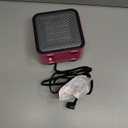 Amazon Basics Ceramic Space Heater, Portable Mini Heater for Office Desk, Indoor Use, 500W, With Tip-Over Protection, Lightweight 1.4 lbs, Pink, 5.9 x 3.2 x 6 inches