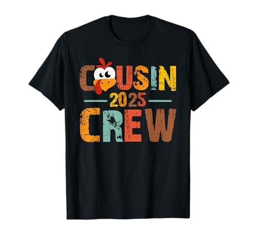 Cousin Crew 2025 Turkey Thankful Thanksgiving Autumn Fall T-Shirt, Small, Black 