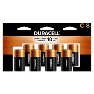 Duracell Coppertop C Batteries, 8 Count Pack, C Battery with Long-lasting Power, All-Purpose Alkaline C Battery for Household and Office Devices