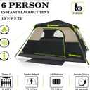 Instant Tent, 6 Person Blackout Tents for Camping with Top Rainfly | 60s Easy Setup Pop Up Tent, Waterproof & Light-Blocking Cabin Camping Tent for Family,Expandable Carry Bag,10'L X 9'W X 6.1'H