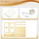 Fumete 8 x 8 ft Gold Backdrop Stand with Beige Drape and LED Kit, 5 x 10ft