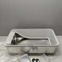 Stainless Steel Cat Litter Box, Extra Large XL Odor Free Metal Litter Box with High Sides Lid, Open Top Litter Pan Include Scoop Easy Cleaning Kitty Cat Box Anti-Urine Leakage, Non-Sticky