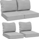 AAAAAcessories Outdoor Deep Seat Cushions, Waterproof, Fade-Resistant Patio Furniture Replacement Cushions, 24" x 24" x 5", Set of 4, Gray (24x24-19'' Mid Back-4 Count)