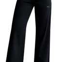 roswear Womens Casual Distressed High Waisted Denim Pants Stretch Baggy Loose Wide Leg Jeans (Medium, Black)