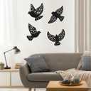 Capoda 4 Pcs Metal Bird Wall Art Flying Bird Wall Decor Birds Sculpture Silhouette for Scandinavian Home Decor Office Rustic Room Patio Garden Outdoor Decoration Memorial Gift Sympathy Cemetery Grave