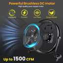 14" Battery Operated Floor Fan for Dewalt 20V Max, Portable Jobsite Fan with AC Adapter, 1500 CFM High Velocity, Variable Speed, Metal Fan for Garage, Workshop, Camping, Outdoor (Battery Not Included)