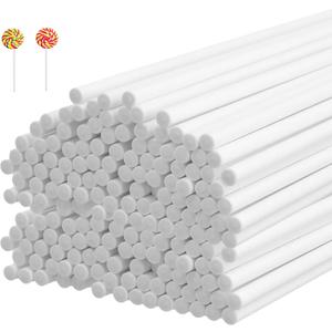 MUKLEI 1500 Pcs Lollipop Sticks, 8 Inch White Paper Candy Sticks, Sucker Stick Cake Topper Sticks for Candy Melt, Dessert, Chocolate