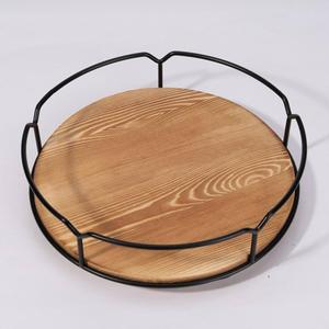 13" Lazy Susan Classical Barnhouse Style Oak Wood Turntable Organizer for Cabinet, Farmhouse Round Wooden Lazy Susan Organization and Storage for Dining Table, Pantry, Kitchen, Bathroom, Countertop, Cupboard, Home Decor