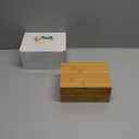 Woiworco Bamboo Box with Hinged Lid, 6.7 x 5.1 x 3.1 inch Natural Box for Crafts, Art & DIY Hobbies, Decorative & Home Storage Keepsake Box Gift