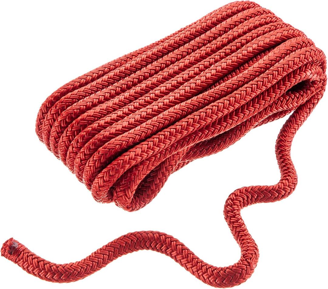 Seachoice Double-Braid Nylon Dock Line (One Size, Red) Seachoice Double-Braid Nylon Dock Line (One Size, Red)
