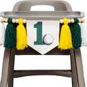 Golf Themed 1st Birthday BannerHole in One Party Decor Mastered His First Year Sign High Chair Banner Golf Birthday Decor for Baby's Milestone