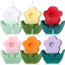 6 Pcs Flower Shaped Candles, 6 Colors | Decorative Home Decor, Aesthetic Cute Candles, Delicate, Flower Shaped