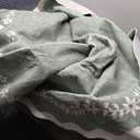 GarveeHome Scalloped Round Area Rugs 8ft for Living Room, Large Sage Green Washable Circle Rug Soft Non Slip Floral Print Floor Mat Carpet Indoor Thin Rug for Bedroom Dining Room Playroom Nursery