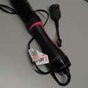 Dual Voltage Hair Dryer Brush with Negative Ion Anti-frizz Styler - Hot Air Volumizer for 110V-120V/220V-240V European and Travel Use (Black/Rose Red)