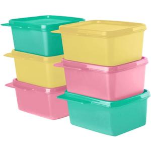 Tupperware Keep Tab Plastic Container Set, 500Ml, Set Of 4, Multicolour