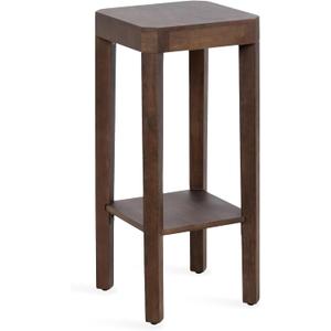 Kate and Laurel Talcott Modern Square Wood Drink Table, 12 x 12 x 28, Dark Brown, Transitional Decorative Two-Tier Pedestal Table for Use as Plant Stand Indoors or Living Room Decor Accent